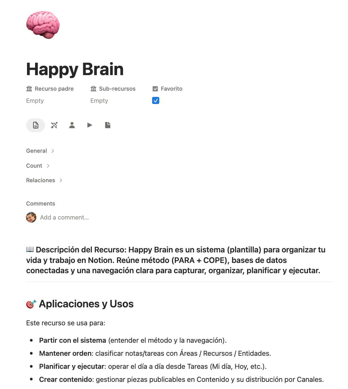 Recurso Happy Brain en Happy Brain 2.0
